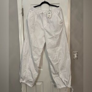 Zara Parachute Pants. Brand new with tags. White/Large